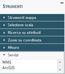 Selezionando l icona relativa allo strumento Misura aree l utente può calcolare il perimetro e l area individuata da un poligono disegnato sulla mappa visualizzata.