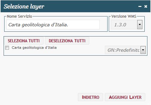 2 Servizi ArcGIS Server Scegliendo l'opzione ArcGIS si apre la maschera Aggiungi servizio ArcGIS.