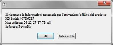 attivazione offline. Nel menù?