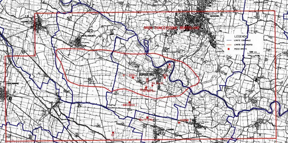 Bordolano - ubicazione concessione e impianti Borgo San Giacomo A Azzanello