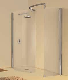 * Walk altezza box / shower height 195 cm altezza totale / total height 205 cm cristallo trasparente / clear glass 6 mm