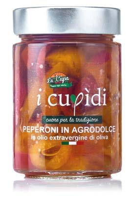 Available packaging: jar 300 g and 1000 g Ingredienti: carciofi (58%), olio extravergine di olive (38%), menta, aceto, sale, regolatore di acidità: acido citrico.