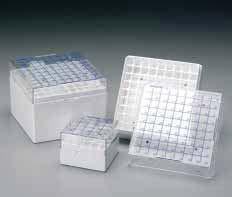 00 99 Scatole criogeniche, PP, 8 pozzetti, autoclavabili Le scatole sono in polipropilene e possono essere utilizzate per temperature fino a -90 C. Le scatole sono autoclavabili a + C per 0 minuti.