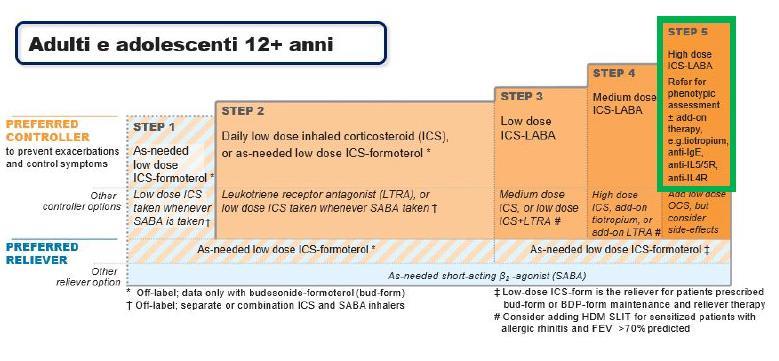 TRATTAMENTO FARMACOLOGICO ASMA Per adulti e adolescenti sopra i 12 anni, il trattamento con un farmaco biologico viene