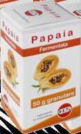 Papaia frutto fermentato corrispondente a Estratto Secco puro 3,0 g 0,9 g 6,0 g 1,8 g,00 9 1 0 5 6 5 1 0 0 Papaia fermentata 16 buste Effetti fisiologici di papaia frutto