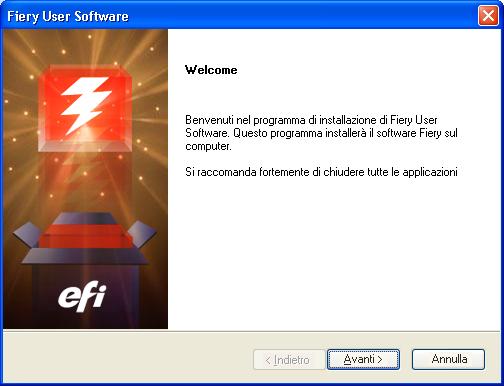 INTRODUZIONE 12 Installazione del software utente È possibile installare il software utente di Fiery nei seguenti modi: Dal DVD Software utente (Utilities) Da Fiery, usando Internet o la rete