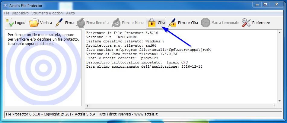 7. Chiudere la finestra Database personale e ritornare alla schermata principale di File Protector 8.