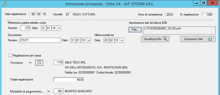 Alcune funzionalità specifiche di valorizzazione automatica dei valori contenuti nella fattura elettronica (Estremi documento,