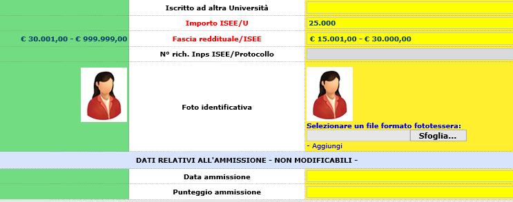 modifica o l'aggiornamento di alcuni dati. Come potete notare i campi oggetto di richiesta di modifica sono evidenziati in rosso.