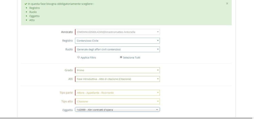 Si procede con l inserimento dei