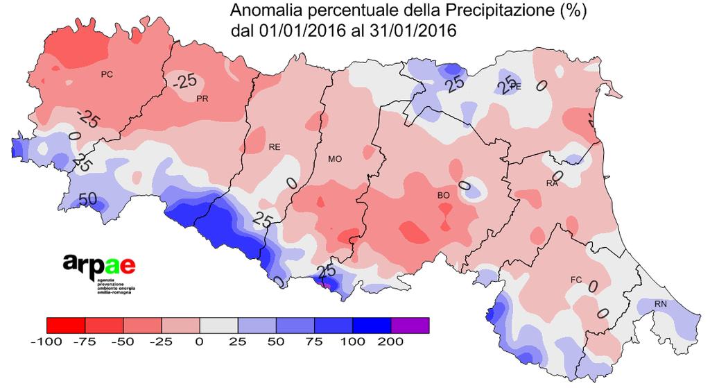 clima 1991-2010 le piogge del mese sono risultate