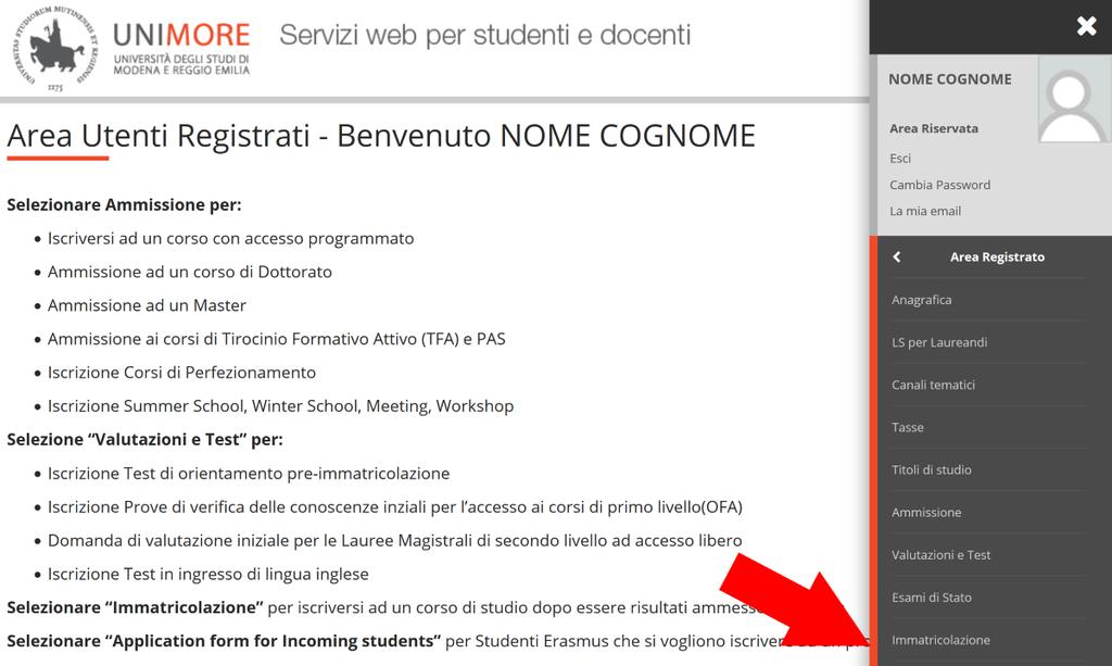 6 eventuale documentazione aggiuntiva (ad esempio: richiesta di riconoscimento attività didattiche, certificazione linguistica, TOLC, ecc.). Fig.