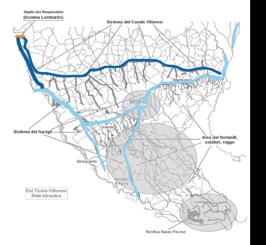 L ULTIMO NAVIGLIO: PANPERDUTO, CANALE VILLORESI E INDUSTRIALE DIGA DI PANPERDUTO: Costruita fra il 1882 e