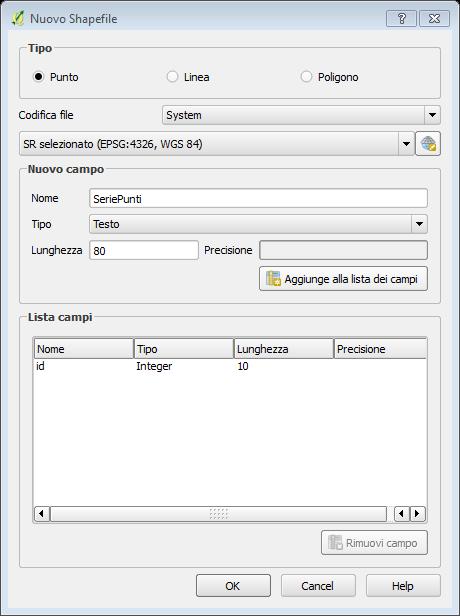 EDITING NUOVO SHAPEFILE