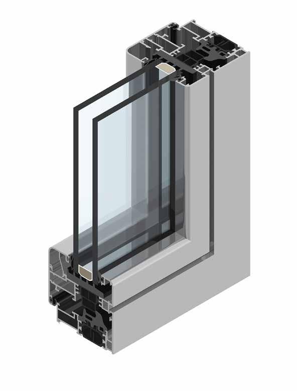 1480 mm 2 ante Uw = 1,33 W/m 2 K con vetro Ug = 0,9 W/m 2 K psi = 0,036 W/mK PRESTAZIONI ACUSTICHE Dimensioni l.1230 x h.1480 mm 1 anta Rw = 44 db IL DESIGN SI METTE IN LUCE.