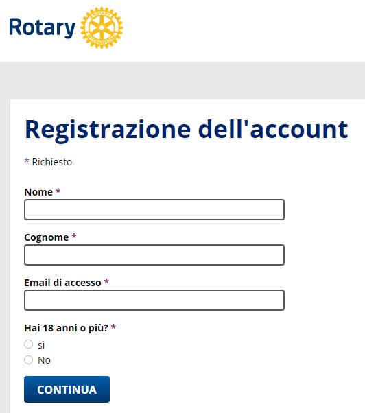 Attenzione: la mail di registrazione al My Rotary e quella con cui