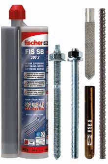 La resina a iniezione FIS SB e la resina in fiala RSB hanno le stesse prestazioni per la medesima profondità di ancoraggio. Questo consente all installatore la massima flessibilità.