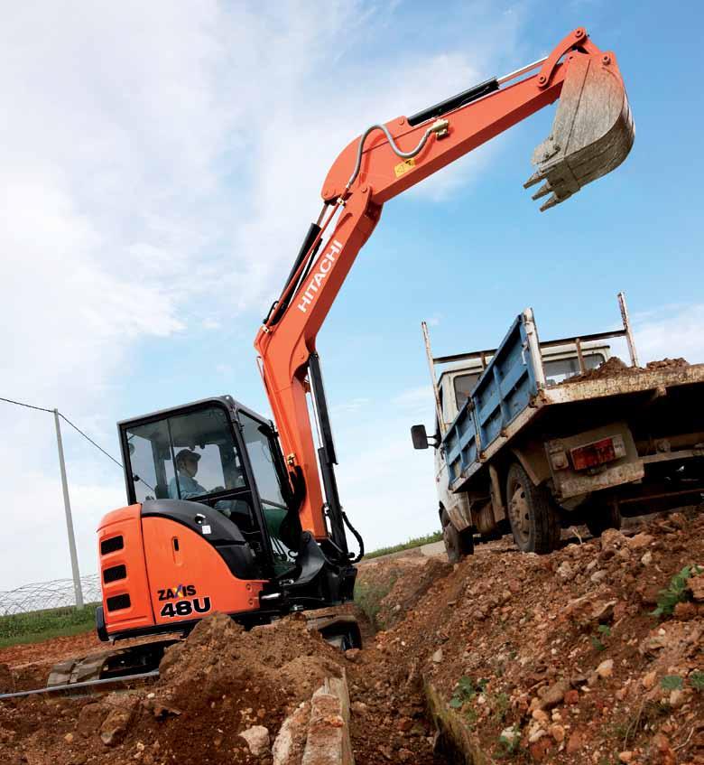 ZX48U-5 PRESTAZIONI Come tutti i nuovi modelli ZAXIS, la gamma di mini escavatori è stata progettata per offrire elevati livelli di produttività e costi di esercizio ridotti.