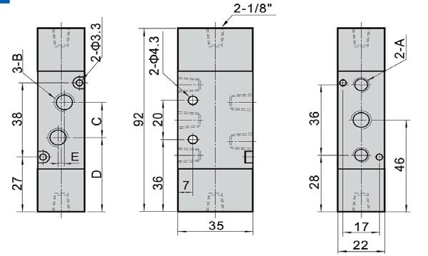 1/4") - dimensioni - 4A10 4A0