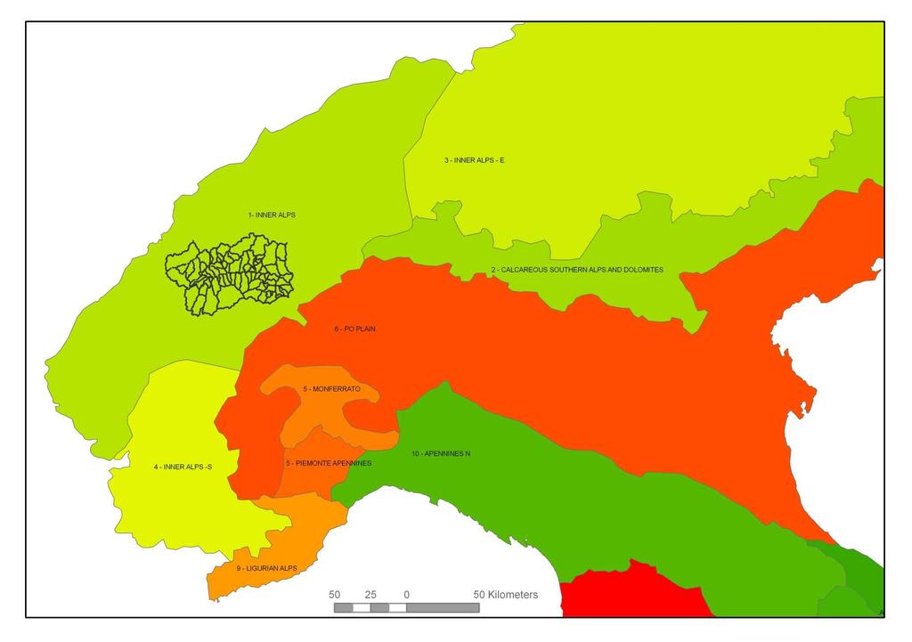 Idroecoregioni HER 01 INNER ALPS CLASSI DI DESCRITTORI DESCRITTORI Localizzazione geografica Altitudine, latitudine, longitudine HER Hydro Eco Regions Descrittori