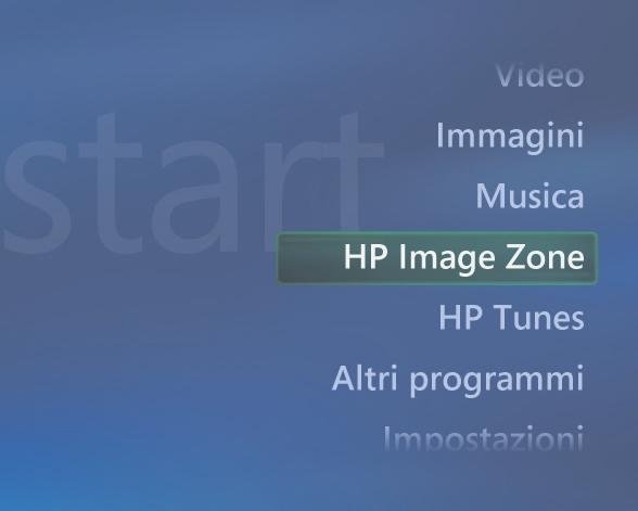 Gestioe delle immagii Per visualizzare e stampare immagii, utilizzare HP Image Zoe Plus e Immagii i Media Ceter.