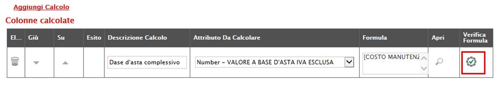 Figura 44: Verifica Formula NB. Tutti gli attributi coinvolti nei calcoli devono essere di tipo Numerico.