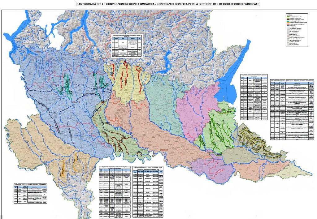 Convenzioni attivate tra la Regione e Consorzi di Bonifica sul reticolo principale Est Ticino