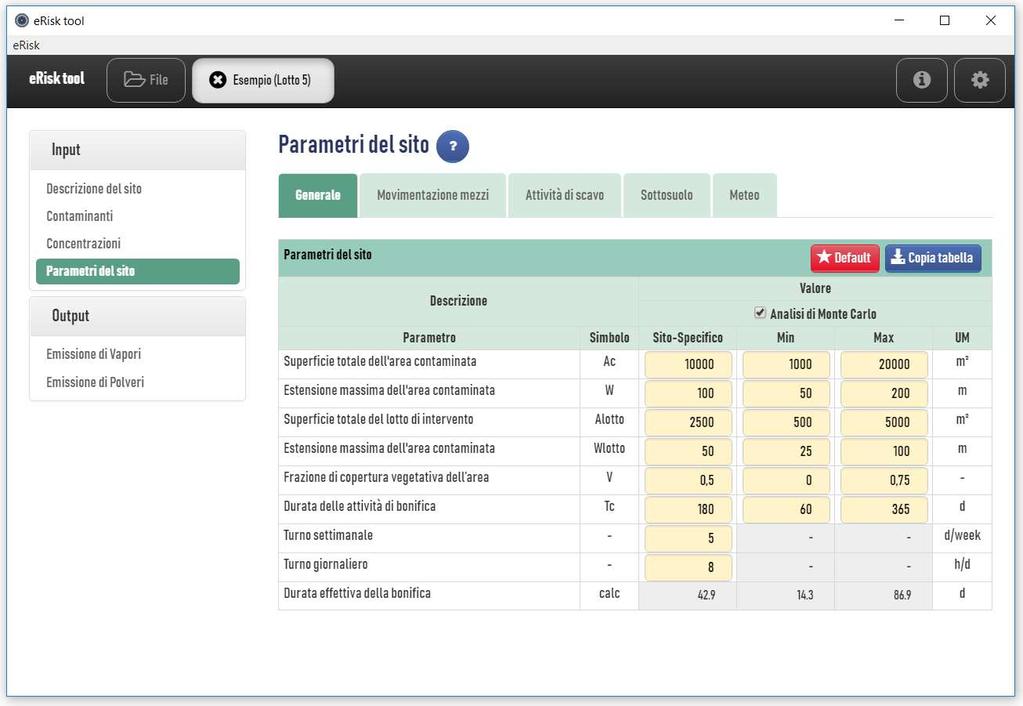 Sviluppo di un software (erisk):