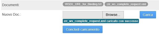 Il caricamento va eseguito un documento alla volta: prima va selezionato il file che si vuole caricare facendo clic sul Browse: poi va confermata la selezione fatta e eseguito il vero e proprio