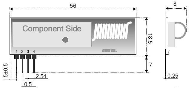 Trasmettitore Modulo trasmettitore con antenna integrata per applicazioni con modulazione ON-OFF di una portante RF con dati digitali.