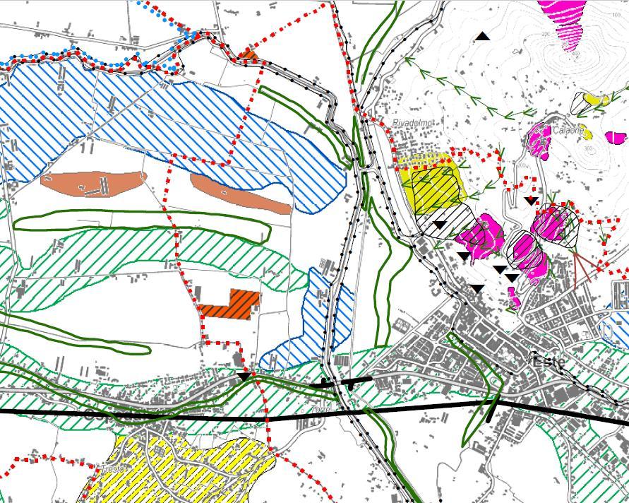 Figura 4: Estratto dalla Carta Gemorfologica allegata al P.T.C.P. della Provincia di Padova 3.2.