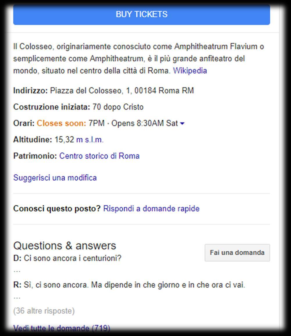 11 Le entità Le entità sono persone o cose riconosciute da Google e per i quali è possibile rivevere informazioni in un knowledge graph.