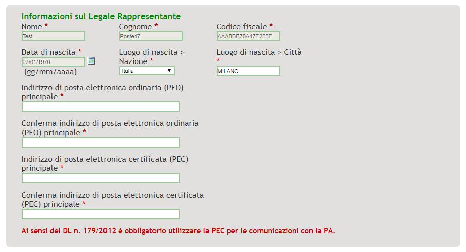 In questa sezione Figura 9 alcuni dati risulteranno già precompilati in quanto ereditati dal sistema d autenticazione utilizzato.