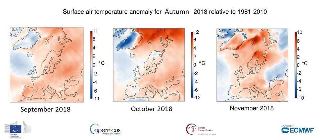 ANALISI CLIMATICA DELL AUTUNNO 218 L autunno 218 si è distinto per le temperature superiori alla media sia in Italia, il secondo più caldo dal 18, sia sulla nostra regione, risultando in alcune