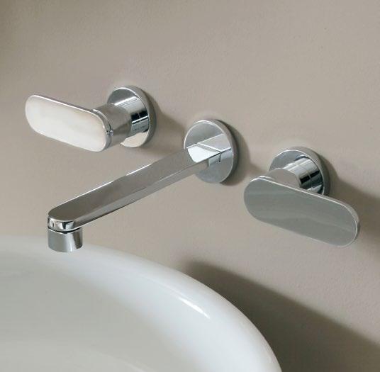 113060 Wall-mounted double-lever basin mixer (stop&go drain included) Package dim. 39 x 17 x 8 cm Weight 2,8 kg Pz.