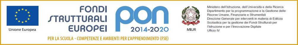 PROGRAMMA OPERATIVO NAZIONALE PER LA SCUOLA, COMPETENZE E AMBIENTI PER L APPRENDIMENTO Avviso Prot. n 