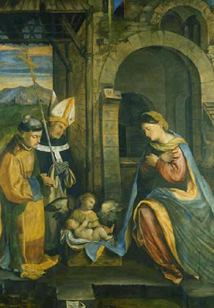 Adorazione del Bambino con la Madonna, un angelo, Santo Stefano e Sant'Antonino Piazza Callisto Link risorsa: http://www.