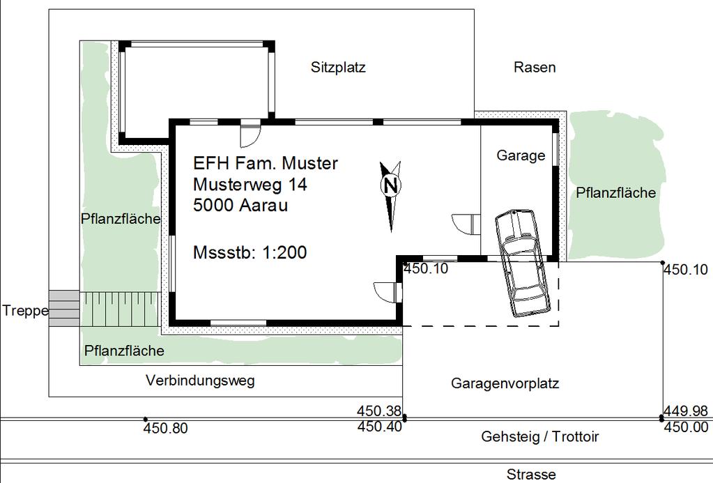 Lettura piani 20. L'estratto del piano sottostante, rappresenta una parte di un giardino. Risolvi i seguenti compiti con l'aiuto del piano.