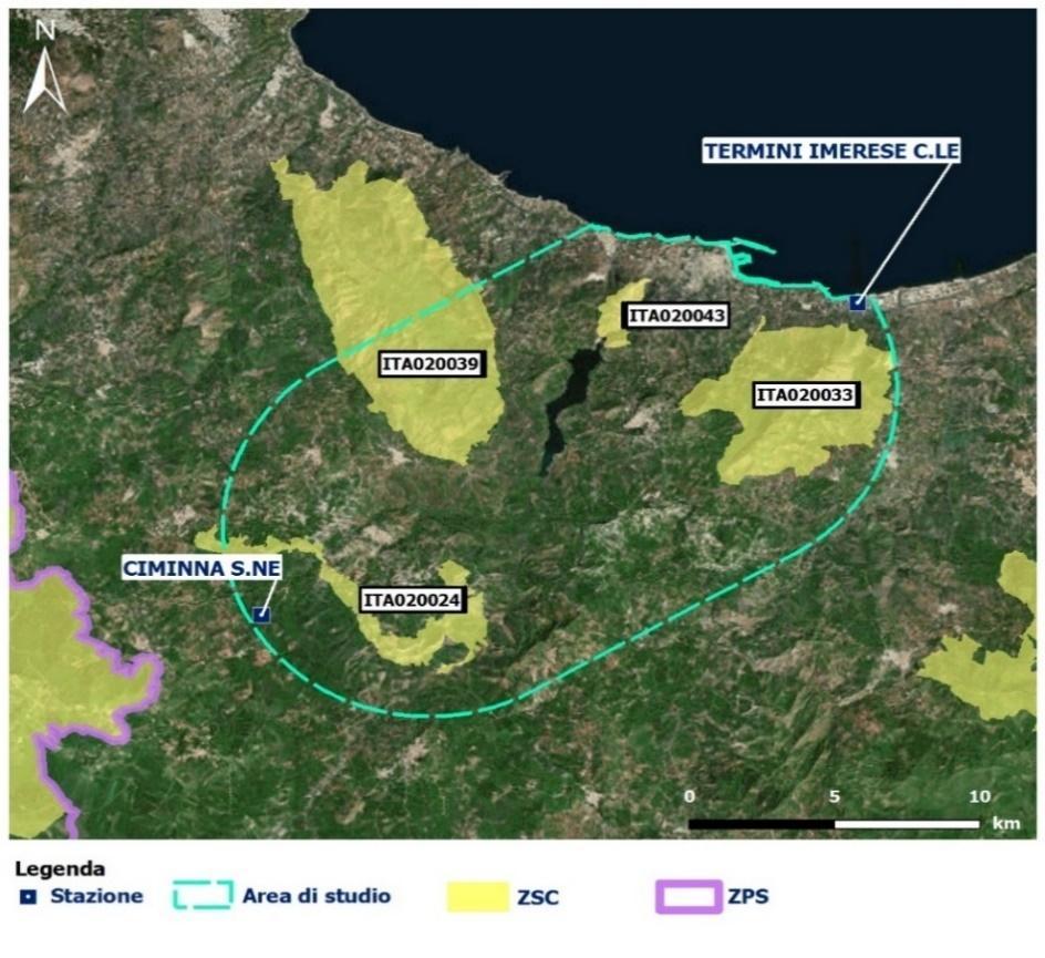 (0,01 km 2 ) - ad un massimo del 100% - nei 4 siti riportati in Tabella 6-8 rispetto alla superficie totale del sito stesso.