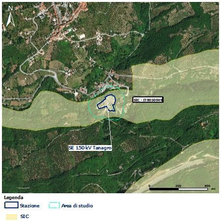 6.8 Area della provincia di Salerno: Intervento 540-N 6.8.1 Siti Natura 2000 ricadenti nell area di studio L area di studio inerente l azione operativa di funzionalizzazione Adeguamento SE 150 kv con