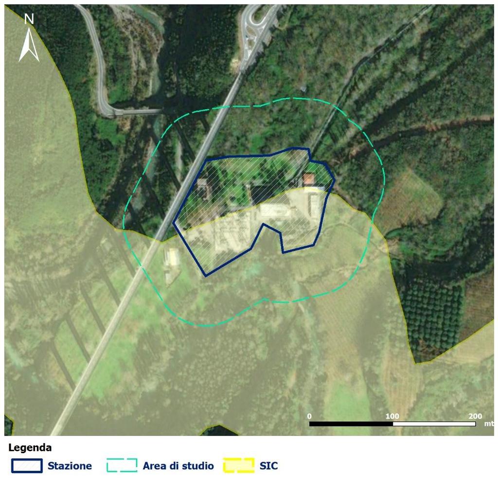 Figura 6-17 Siti Natura 2000 ricadenti nell area di studio dell azione 541-N_01 Nella tabella seguente sono riportati i dati relativi al sito Natura 2000 che ricade parzialmente nell area di studio;