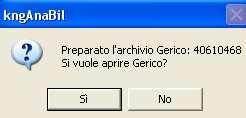- 10 - Manuale di Aggiornamento Sia che il dichiarante esiste o non esista, conclusa la fase di creazione o esportazione dei dati, viene proposta l apertura di Gerico attraverso il messaggio