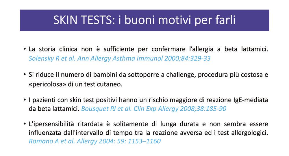 Figura 2. Utilità dello skin test.