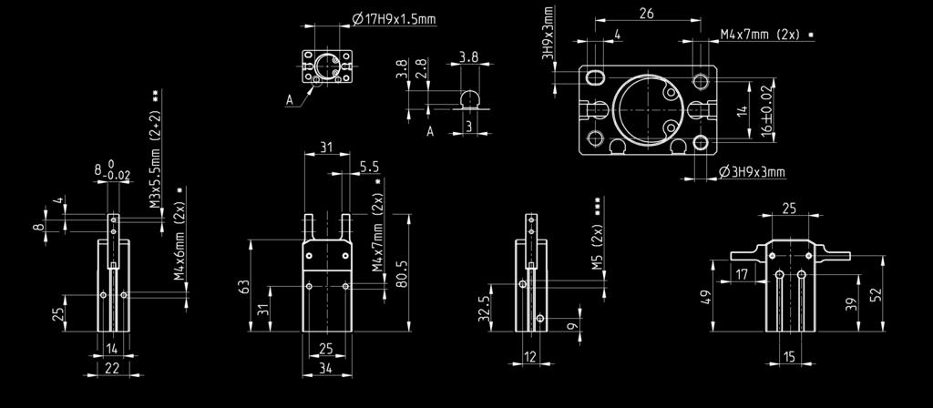 Dimensioni pinza