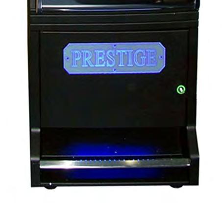 PRESTIGE custom GLAMOUR Il Cabinet PRESTIGE custom GLAMOUR può avere luci e LOGHI personalizzati con sportello anteriore, testatina, plancia pulsanti, vaschetta raccolta monete