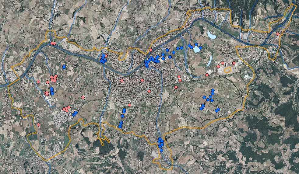 La modellistica nell'ambito della gestione delle risorse idriche sotterranee nel PdG Acque - corpo idrico di Empoli Una applicazione di Freewat: il modello di flusso della pianura di Empoli Pozzi