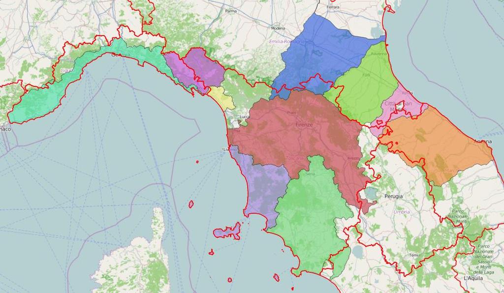 Il distretto dell Appennino Settentrionale: il territorio e le Autorità di distretto Il territorio previsto dal d.lgs.