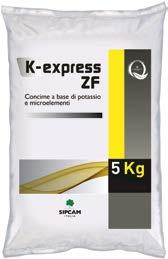K-EXPRESS ZF favorisce la maturazione, migliorando sensibilmente la qualità, rinforza i tessuti vegetali favorendo la lignificazione e la tolleranza agli stress ambientali.