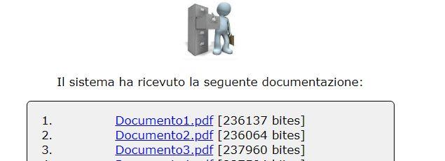 4 Funzione Inoltro Cliccare il tasto inoltro (tasto di colore verde) presente nel menù utente ed accedere alla pagina che permette di inoltrare al sistema la copia dei documenti obbligatori da