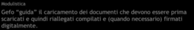 Modulistica Gefo guida il caricamento dei documenti che devono essere prima scaricati